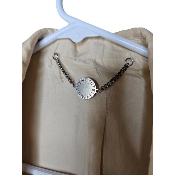Stella McCartney Beige Blazer Jacket Women’s 36 Small 100% Silk Italy Spot Flaws - Picture 4 of 16